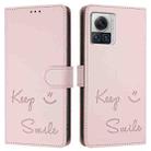 For Motorola Moto X30 Pro 5G Smile Embossing RFID Leather Phone Case(Pink) - 3