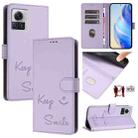 For Motorola Moto X30 Pro 5G Smile Embossing RFID Leather Phone Case(Light Purple) - 1