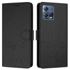 For Motorola Moto S30 Pro 5G Smile Embossing RFID Leather Phone Case(Black) - 3