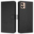 For Motorola Moto G32 Smile Embossing RFID Leather Phone Case(Black) - 3