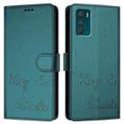 For Motorola Moto G42 Smile Embossing RFID Leather Phone Case(Peacock Green) - 3