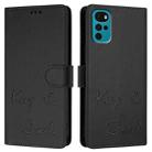 For Motorola Moto G22 4G/E32s Smile Embossing RFID Leather Phone Case(Black) - 3