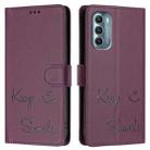 For Motorola Moto G Stylus 5G 2022 Smile Embossing RFID Leather Phone Case(Violet) - 3