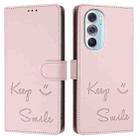 For Motorola Edge X30 5G/30 Pro Smile Embossing RFID Leather Phone Case(Pink) - 3