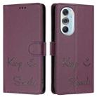 For Motorola Edge X30 5G/30 Pro Smile Embossing RFID Leather Phone Case(Violet) - 3