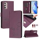 For Motorola Moto G Stylus 2022 4G Smile Embossing RFID Leather Phone Case(Violet) - 1