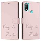 For Motorola Moto E20/E30/E40 Smile Embossing RFID Leather Phone Case(Pink) - 3