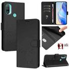 For Motorola Moto E20/E30/E40 Smile Embossing RFID Leather Phone Case(Black) - 1