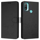 For Motorola Moto E20/E30/E40 Smile Embossing RFID Leather Phone Case(Black) - 3