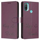 For Motorola Moto E20/E30/E40 Smile Embossing RFID Leather Phone Case(Violet) - 3