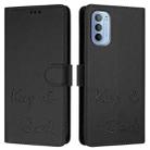 For Motorola Moto G31 4G Global/G41 4G Smile Embossing RFID Leather Phone Case(Black) - 3