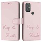 For Motorola Moto G Power 2022 Smile Embossing RFID Leather Phone Case(Pink) - 3