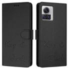 For Motorola Edge 30 Ultra Smile Embossing RFID Leather Phone Case(Black) - 3