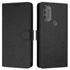 For Motorola Moto G71 5G Smile Embossing RFID Leather Phone Case(Black) - 3