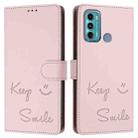 For Motorola Moto G60/G40 Fusion Smile Embossing RFID Leather Phone Case(Pink) - 3