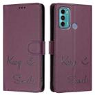 For Motorola Moto G60/G40 Fusion Smile Embossing RFID Leather Phone Case(Violet) - 3