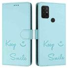 For Motorola Moto G30/G10/G20 Smile Embossing RFID Leather Phone Case(Mint Green) - 3