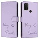 For Motorola Moto G30/G10/G20 Smile Embossing RFID Leather Phone Case(Light Purple) - 3