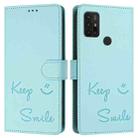 For Motorola Moto G10 Power Smile Embossing RFID Leather Phone Case(Mint Green) - 3