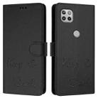 For Motorola One 5G Ace/Moto G 5G Smile Embossing RFID Leather Phone Case(Black) - 3