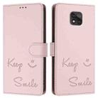 For Motorola Moto G Power 2021 Smile Embossing RFID Leather Phone Case(Pink) - 3