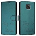 For Motorola Moto G Power 2021 Smile Embossing RFID Leather Phone Case(Peacock Green) - 3