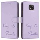 For Motorola Moto G Power 2021 Smile Embossing RFID Leather Phone Case(Light Purple) - 3