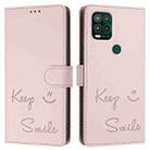 For Motorola Moto G Stylus 5G 2021 Smile Embossing RFID Leather Phone Case(Pink) - 3