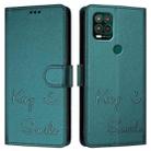 For Motorola Moto G Stylus 5G 2021 Smile Embossing RFID Leather Phone Case(Peacock Green) - 3