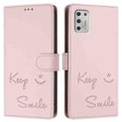 For Motorola Moto G Stylus 2021 4G Smile Embossing RFID Leather Phone Case(Pink) - 3