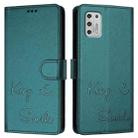 For Motorola Moto G Stylus 2021 4G Smile Embossing RFID Leather Phone Case(Peacock Green) - 3