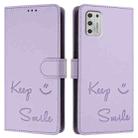 For Motorola Moto G Stylus 2021 4G Smile Embossing RFID Leather Phone Case(Light Purple) - 3