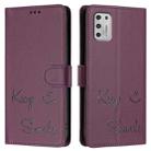 For Motorola Moto G Stylus 2021 4G Smile Embossing RFID Leather Phone Case(Violet) - 3