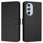 For Motorola Edge+ 2022 Smile Embossing RFID Leather Phone Case(Black) - 3