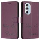 For Motorola Edge+ 2022 Smile Embossing RFID Leather Phone Case(Violet) - 3