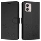 For Motorola Moto G53Y 5G/G53J 5G Smile Embossing RFID Leather Phone Case(Black) - 3