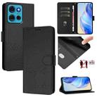 For Motorola Moto G75 5G Smile Embossing RFID Leather Phone Case(Black) - 1