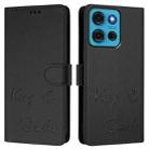 For Motorola Moto G75 5G Smile Embossing RFID Leather Phone Case(Black) - 3