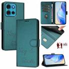 For Motorola Moto G75 5G Smile Embossing RFID Leather Phone Case(Peacock Green) - 1