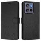 For Motorola Edge 50 Neo Smile Embossing RFID Leather Phone Case(Black) - 3