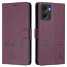 For Motorola Moto G05 Smile Embossing RFID Leather Phone Case(Violet) - 3