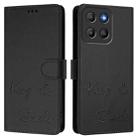 For Motorola Moto G15 Smile Embossing RFID Leather Phone Case(Black) - 3