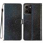 For HMD Pulse+ Glitter Powder Flip Leather Phone Case(Black) - 1