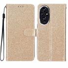 For Honor 200 Glitter Powder Flip Leather Phone Case(Gold) - 1