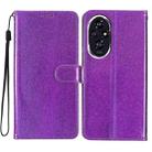 For Honor 200 Glitter Powder Flip Leather Phone Case(Purple) - 1