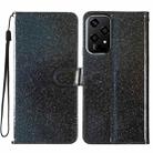 For Honor 200 Lite Global Glitter Powder Flip Leather Phone Case(Black) - 1