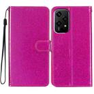 For Honor 200 Lite Global Glitter Powder Flip Leather Phone Case(Rose Red) - 1