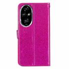 For Honor 200 Pro Glitter Powder Flip Leather Phone Case(Rose Red) - 3