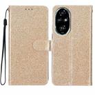 For Honor 200 Pro Glitter Powder Flip Leather Phone Case(Gold) - 1