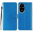 For Honor 200 Pro Glitter Powder Flip Leather Phone Case(Blue) - 1